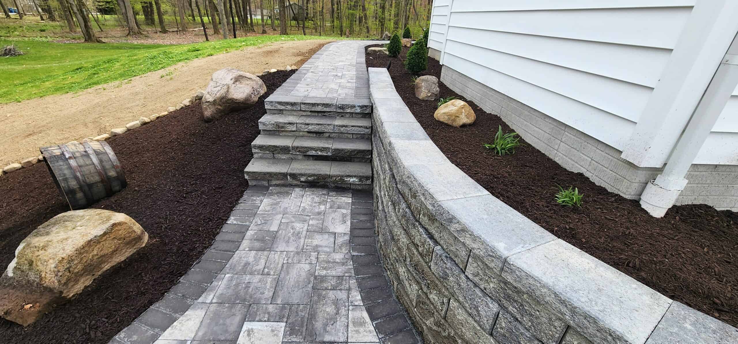 Expertly built retaining walls help enhance curb appeal and keep your property safe